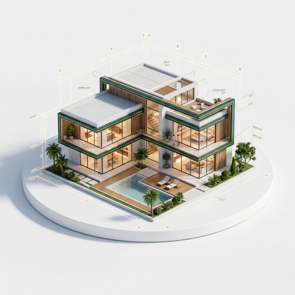 Rotating 3D Architectural Model